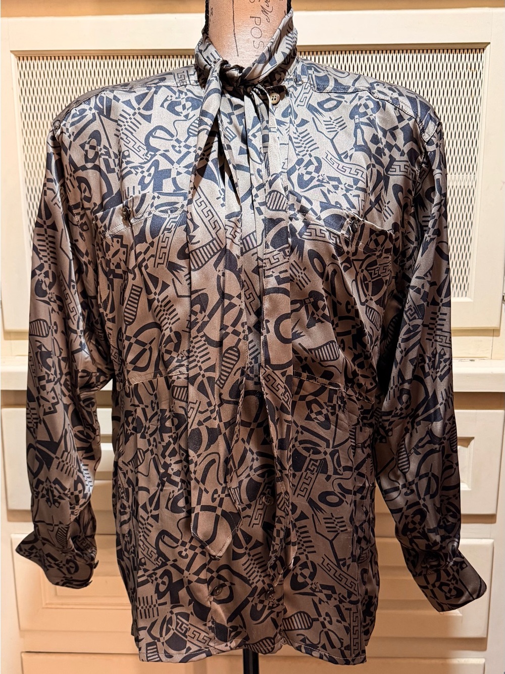 Vintage Escada Margaretha Ley Silk Neck Tie Blouse